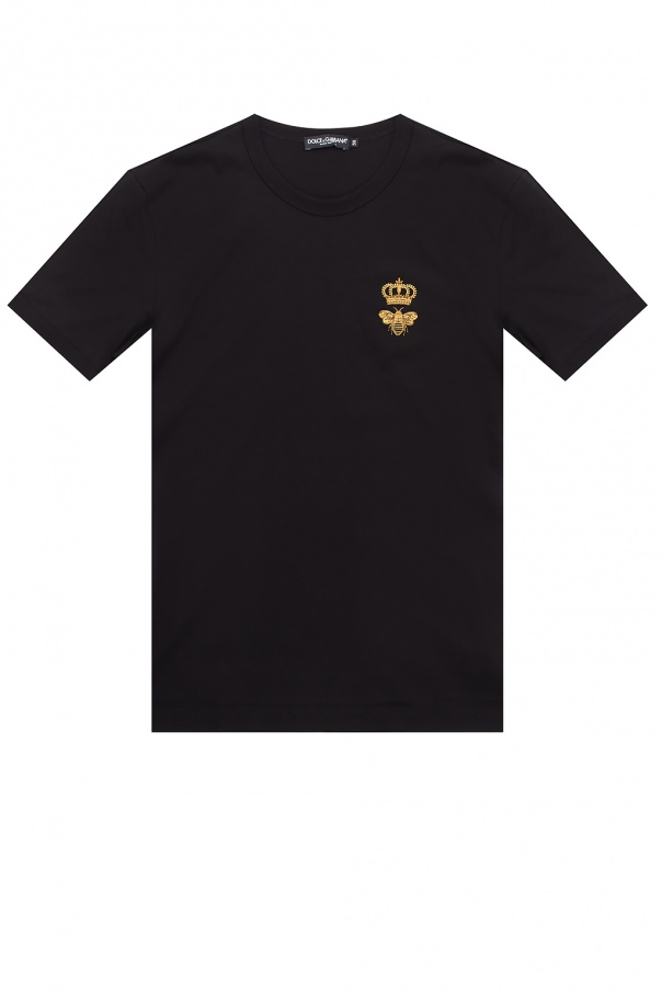 Tシャツ・カットソー Dolce & Gabbana Lace T-shirt Jersey T-shirt with lace insert in Red for Girls